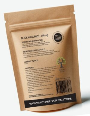 Black Maca Root Capsules 500 mg – High Strength 10:1 Maca Extract for Energy, Focus & Stamina – Mother Nature - MOTHER NATURE SUPPLEMENTS
