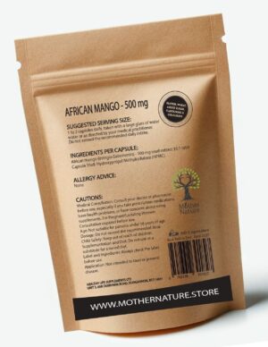 African Mango Seed Extract Capsules 500 mg – Mother Nature - MOTHER NATURE SUPPLEMENTSAfrican Mango Seed Extract Capsules 500 mg – Mother NatureDiet Supplementss