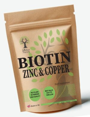 Biotin Capsules 10, 000 mcg + Zinc & Copper – Mother Nature - MOTHER NATURE SUPPLEMENTSBiotin Capsules 10, 000 mcg + Zinc & Copper – Mother NatureDiet Supplementss