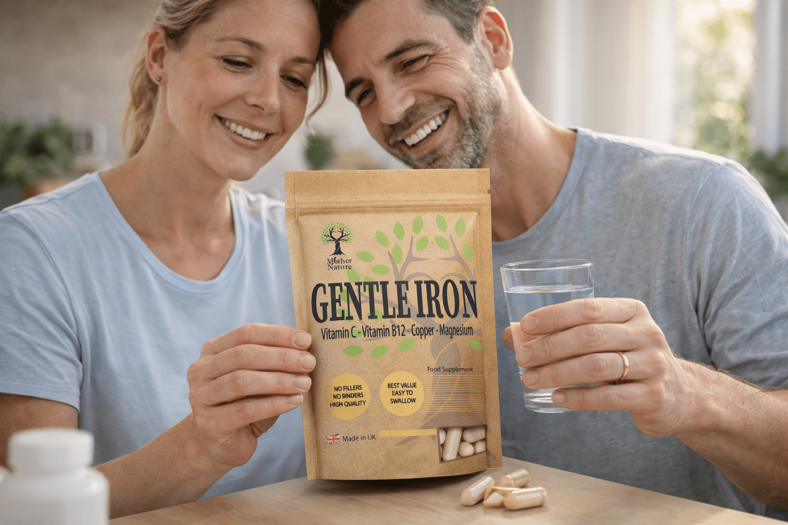 Gentle Iron Bisglycinate 28mg with Vitamin C, B12 & Magnesium – Vegan Capsules | Mother Nature - MOTHER NATURE SUPPLEMENTSGentle Iron Bisglycinate 28mg with Vitamin C, B12 & Magnesium – Vegan Capsules | Mother NatureDiet Supplementss