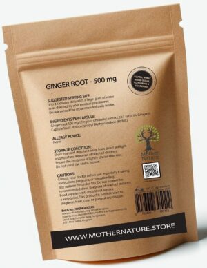 Ginger Root Capsules 500 mg Clean Vegan Supplements – Mother Nature - MOTHER NATURE SUPPLEMENTSGinger Root Capsules 500 mg Clean Vegan Supplements – Mother NatureDiet Supplementss