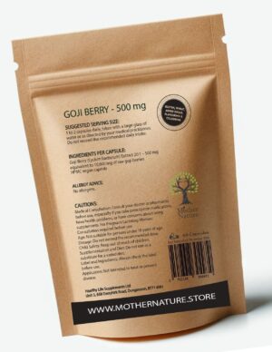 Goji Berry Capsules 500 mg – Mother Nature - MOTHER NATURE SUPPLEMENTSGoji Berry Capsules 500 mg – Mother NatureDiet Supplementss