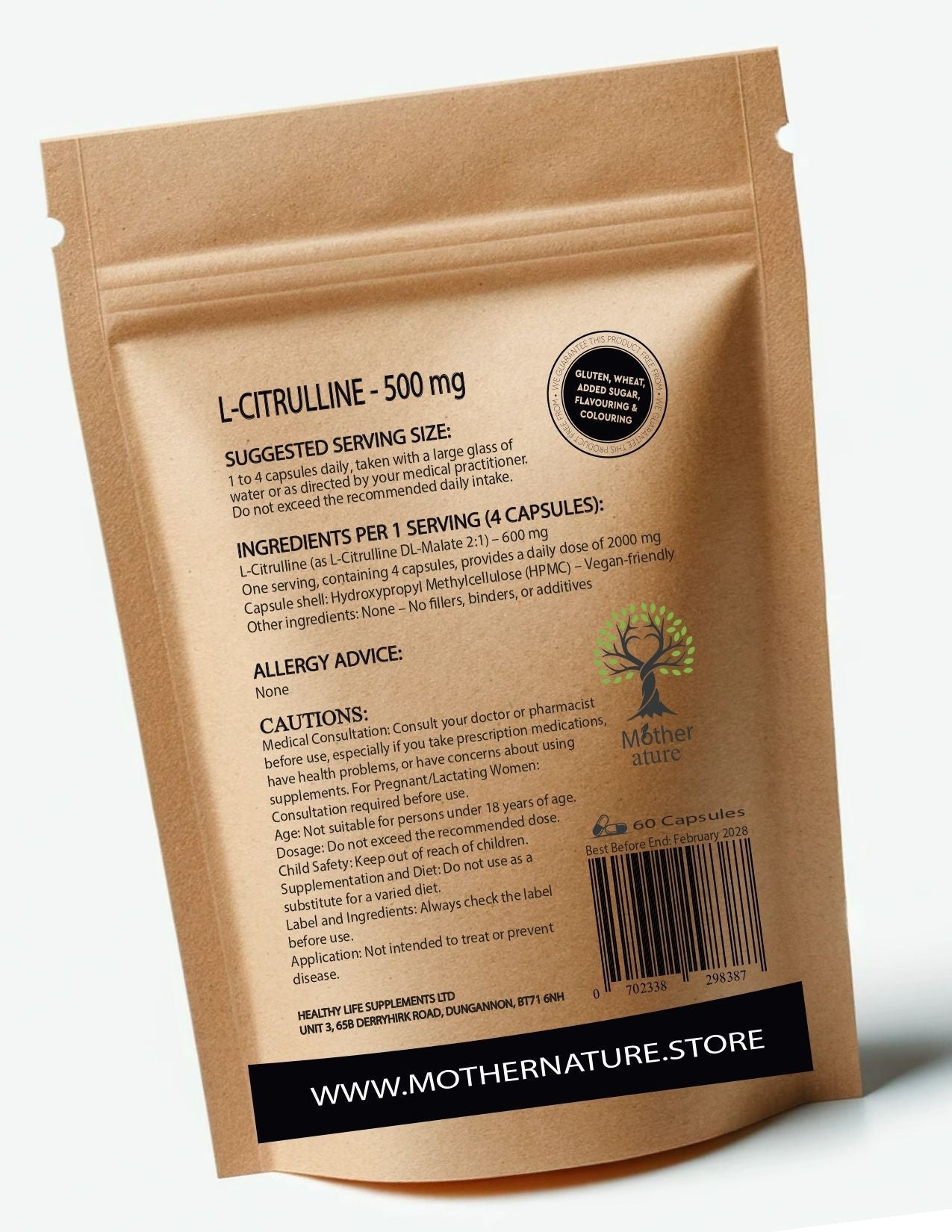 L-Citrulline Capsules 500mg Clean L-Citrulline Powder Best UK Vegan Supplements - MOTHER NATURE SUPPLEMENTSL-Citrulline Capsules 500mg Clean L-Citrulline Powder Best UK Vegan SupplementsDiet Supplementss