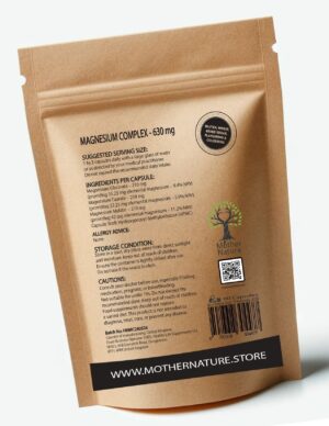 Magnesium Complex Capsules 630 mg – Mother Nature - MOTHER NATURE SUPPLEMENTSMagnesium Complex Capsules 630 mg – Mother NatureDiet Supplementss