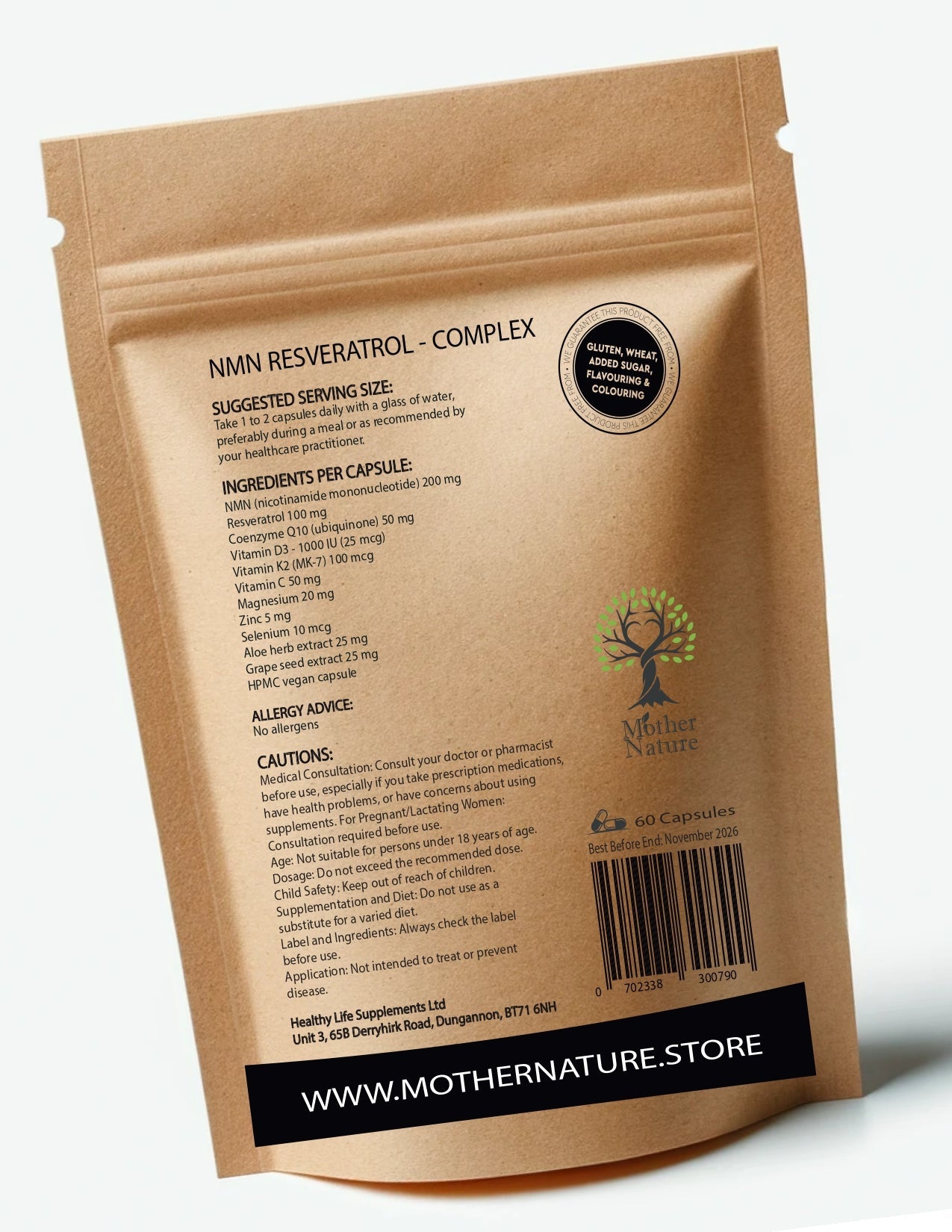 NMN Resveratrol 500mg Capsules Nicotinamide Certified 99% DNA Repair High Strength Clean NMN Supplement Vegan - MOTHER NATURE SUPPLEMENTSNMN Resveratrol 500mg Capsules Nicotinamide Certified 99% DNA Repair High Strength Clean NMN Supplement VeganDiet Supplementss