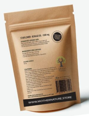 Starflower Oil - Borage Oil Capsules 1000mg Clean Natural High Strength 18% GLA Eco-friendly Best Supplements - MOTHER NATURE SUPPLEMENTSStarflower Oil - Borage Oil Capsules 1000mg Clean Natural High Strength 18% GLA Eco-friendly Best SupplementsDiet Supplementss