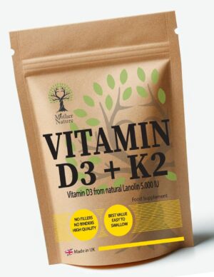 Vitamin D3 5000 IU + K2 MK7 200 mcg – Mother Nature - MOTHER NATURE SUPPLEMENTSVitamin D3 5000 IU + K2 MK7 200 mcg – Mother NatureDiet Supplementss